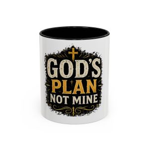 God's Plan Not Mine Accent Coffee Mug — Inspirational Christian Coffee Cup (11/15oz)